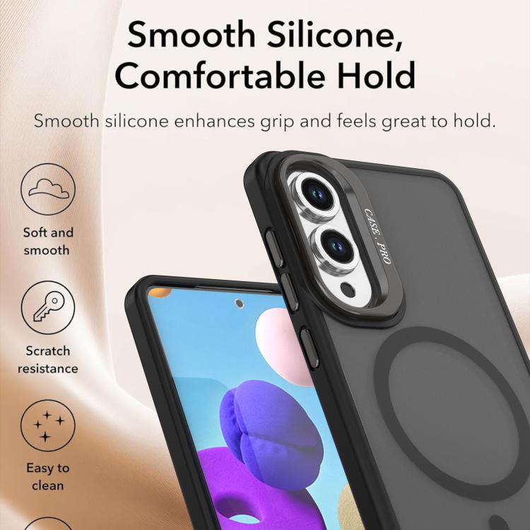 For Samsung Galaxy S25 Edge 5G Bright Color Frosted Skin-feel Camera Bracket Magsafe Phone Case