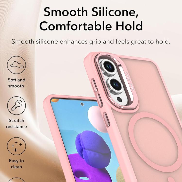 For Samsung Galaxy S25 Edge 5G Bright Color Frosted Skin-feel Camera Bracket Magsafe Phone Case