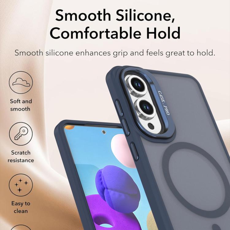 For Samsung Galaxy S25 Edge 5G Bright Color Frosted Skin-feel Camera Bracket Magsafe Phone Case