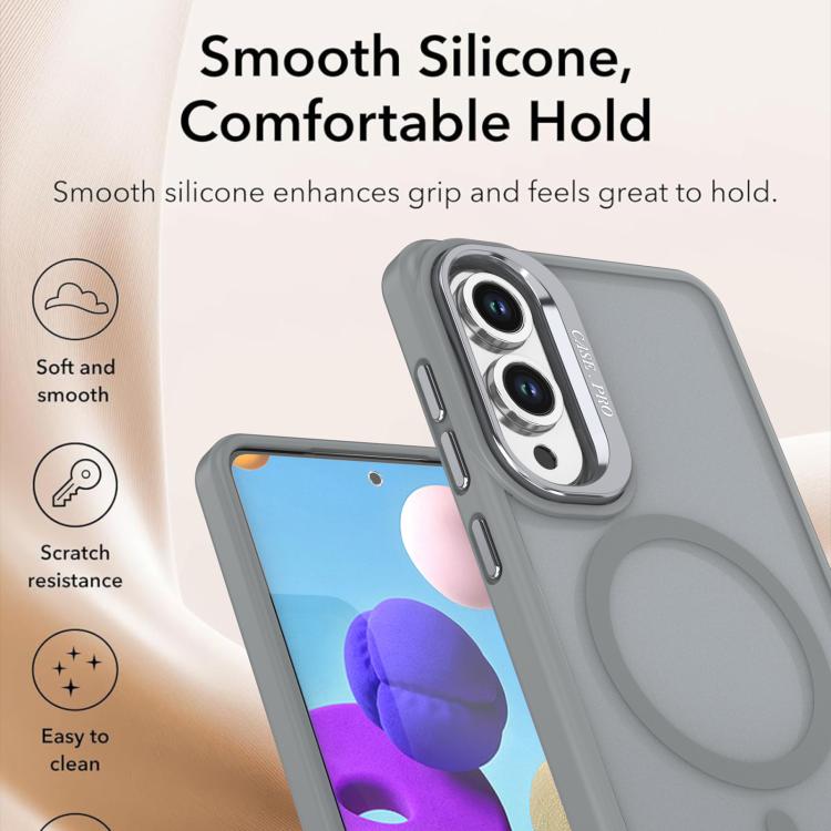 For Samsung Galaxy S25 Edge 5G Bright Color Frosted Skin-feel Camera Bracket Magsafe Phone Case