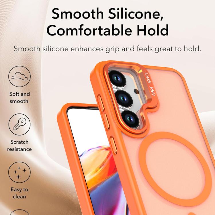 For Samsung Galaxy S26 5G Bright Color Frosted Skin-feel Camera Bracket Magsafe Phone Case