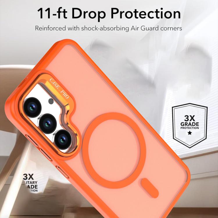 For Samsung Galaxy S26 5G Bright Color Frosted Skin-feel Camera Bracket Magsafe Phone Case