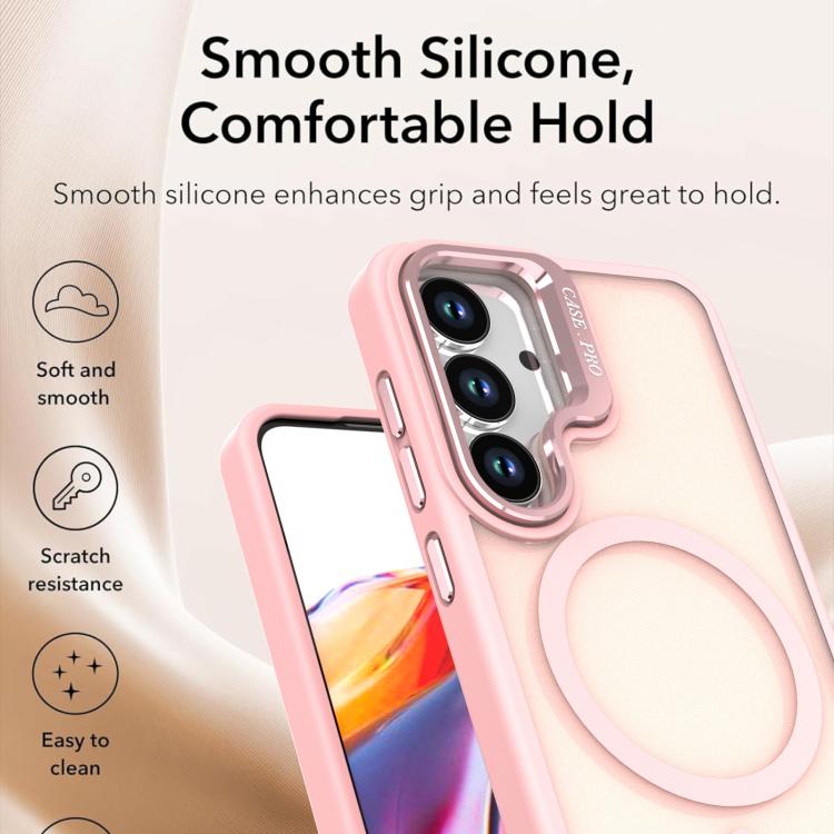 For Samsung Galaxy S26 5G Bright Color Frosted Skin-feel Camera Bracket Magsafe Phone Case