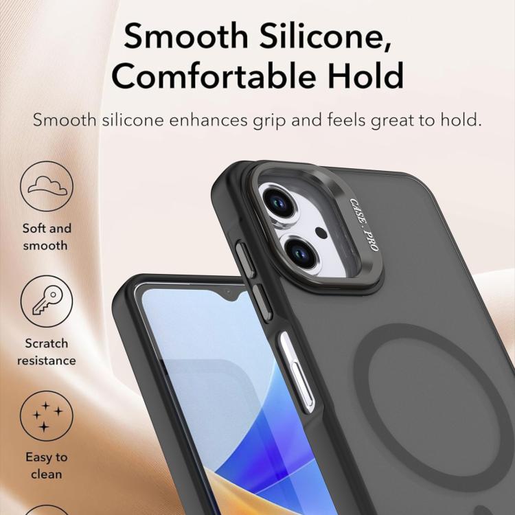 For Samsung Galaxy A06 4G / 5G Bright Color Frosted Skin-feel Camera Bracket Magsafe Phone Case