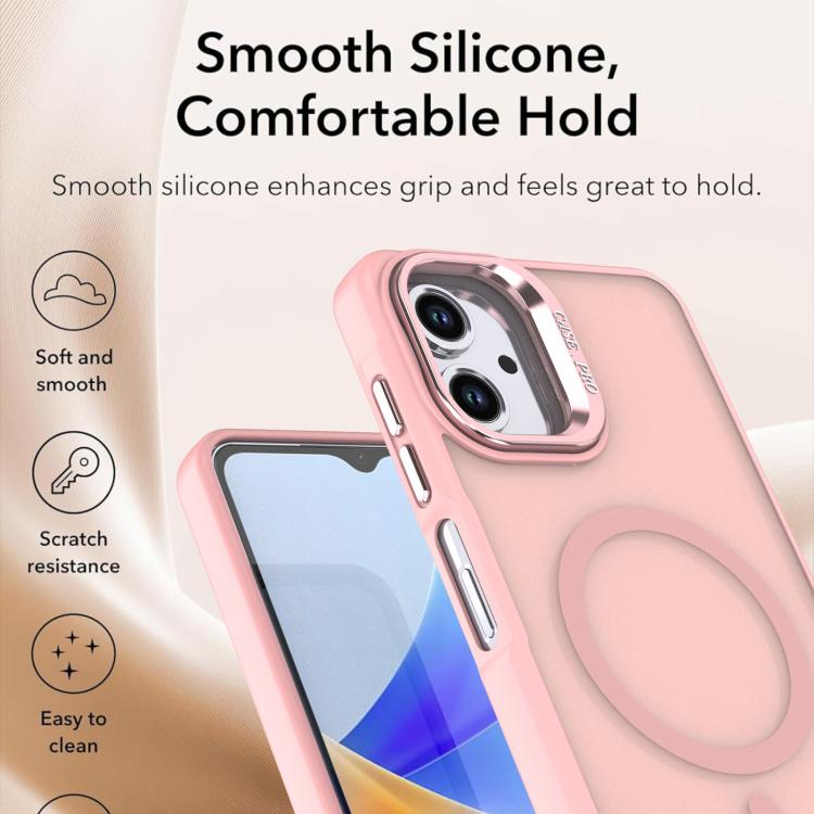 For Samsung Galaxy A06 4G / 5G Bright Color Frosted Skin-feel Camera Bracket Magsafe Phone Case
