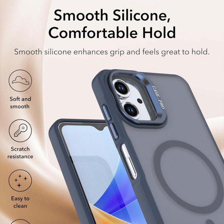 For Samsung Galaxy A06 4G / 5G Bright Color Frosted Skin-feel Camera Bracket Magsafe Phone Case