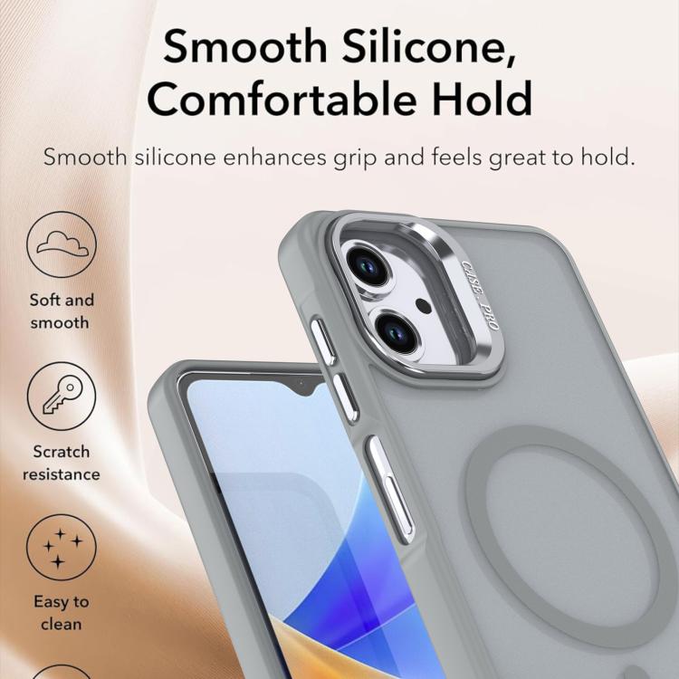 For Samsung Galaxy A06 4G / 5G Bright Color Frosted Skin-feel Camera Bracket Magsafe Phone Case