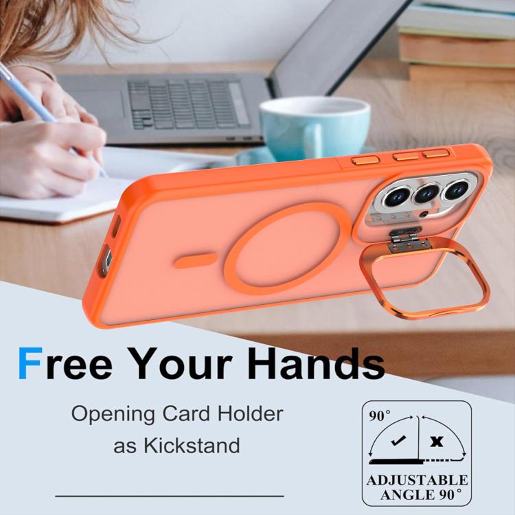 For Samsung Galaxy A17 5G Bright Color Frosted Skin-feel Camera Bracket Magsafe Phone Case