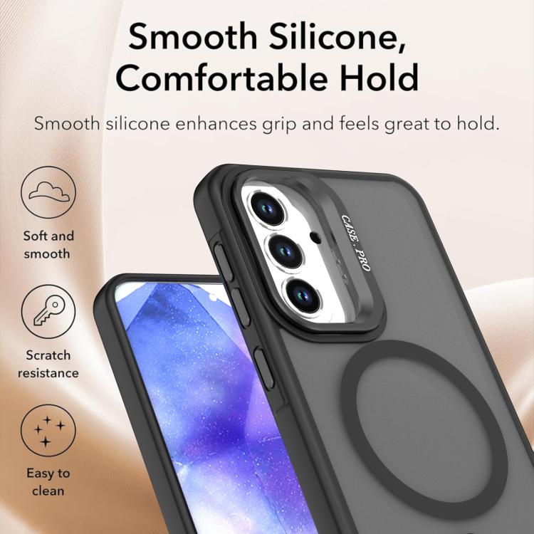 For Samsung Galaxy A17 5G Bright Color Frosted Skin-feel Camera Bracket Magsafe Phone Case