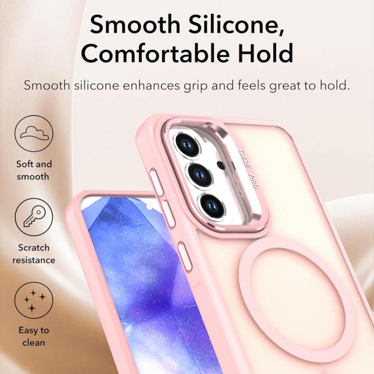 For Samsung Galaxy A17 5G Bright Color Frosted Skin-feel Camera Bracket Magsafe Phone Case