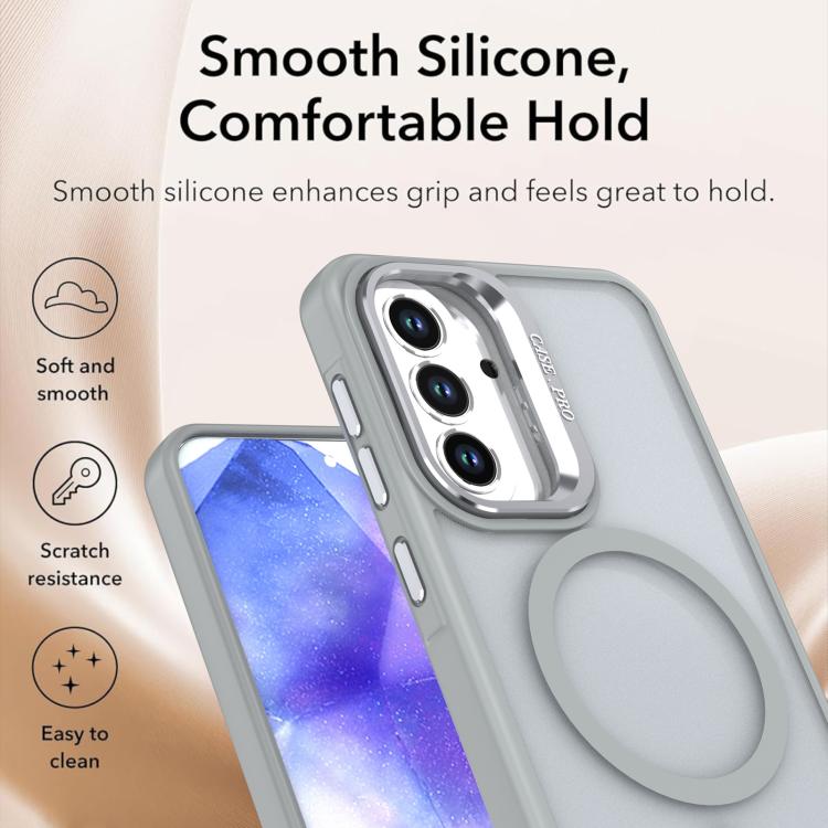 For Samsung Galaxy A17 5G Bright Color Frosted Skin-feel Camera Bracket Magsafe Phone Case