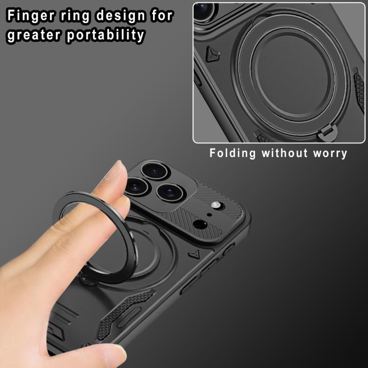 For iPhone 17 Pro Max MagSafe 2 in 1 TPU Phone Case with Rotating Holder