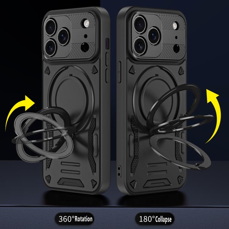 For iPhone 17 Pro Max MagSafe 2 in 1 TPU Phone Case with Rotating Holder