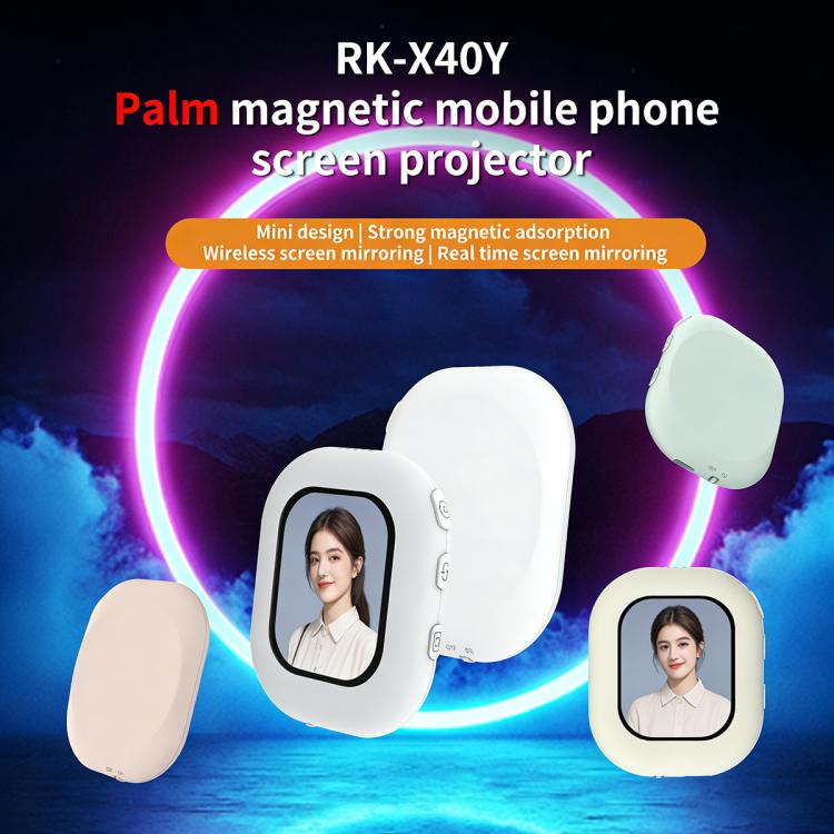 RK-X40Y Mini Portable Magnetic Mobile Phone Selfie Screen Projector Rear Selfie Wireles Monitor Screen