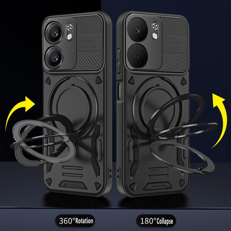 For OPPO A5x 4G MagSafe 2 in 1 TPU Phone Case with Rotating Holder