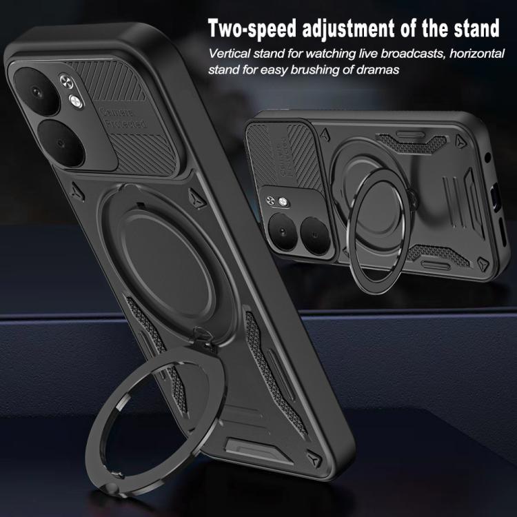 For OPPO A5x 4G MagSafe 2 in 1 TPU Phone Case with Rotating Holder