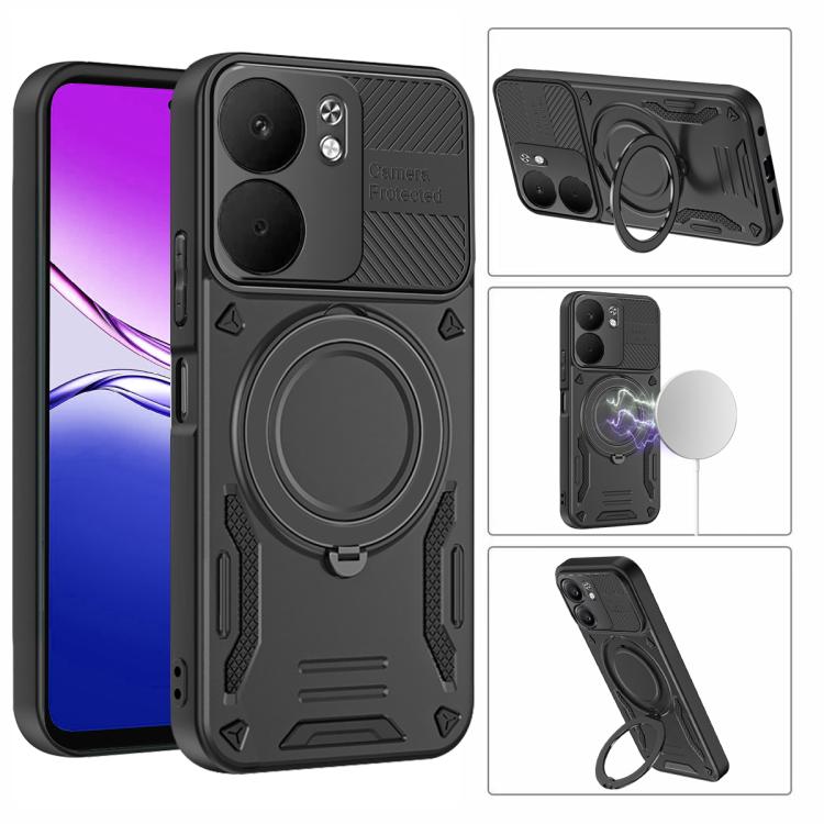 For OPPO A5x 4G MagSafe 2 in 1 TPU Phone Case with Rotating Holder