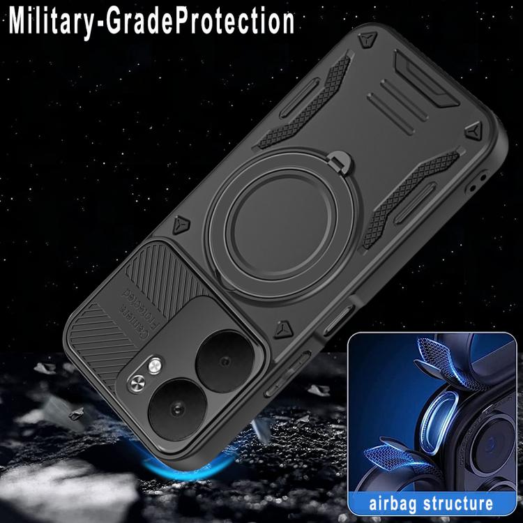 For OPPO A5x 4G MagSafe 2 in 1 TPU Phone Case with Rotating Holder