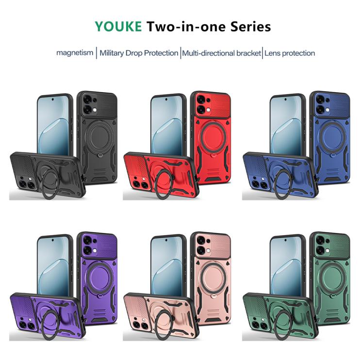 For OPPO A6 Pro 5G MagSafe 2 in 1 TPU Phone Case with Rotating Holder