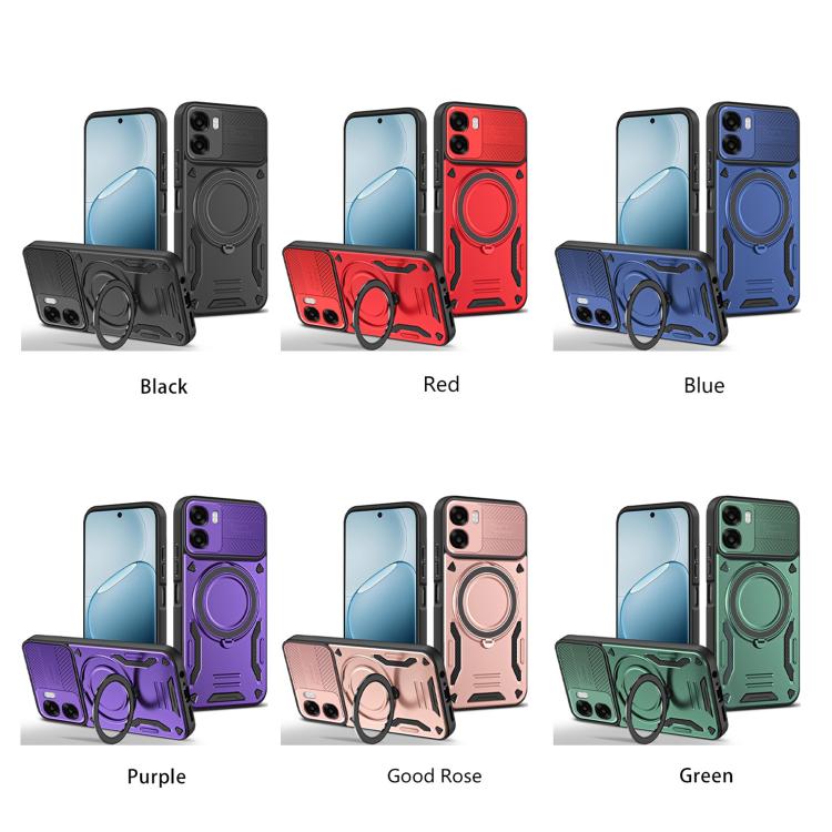For OPPO A6x 4G Global / A6x 5G India MagSafe 2 in 1 TPU Phone Case with Rotating Holder