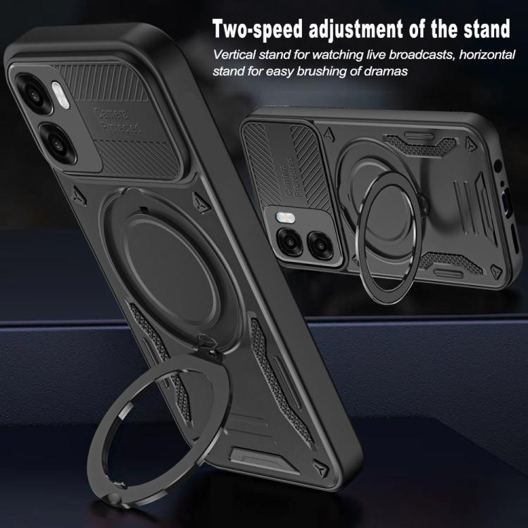 For OPPO A6x 4G Global / A6x 5G India MagSafe 2 in 1 TPU Phone Case with Rotating Holder