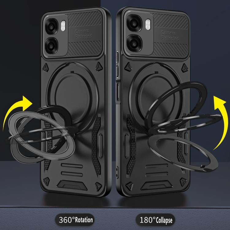 For OPPO A6x 4G Global / A6x 5G India MagSafe 2 in 1 TPU Phone Case with Rotating Holder