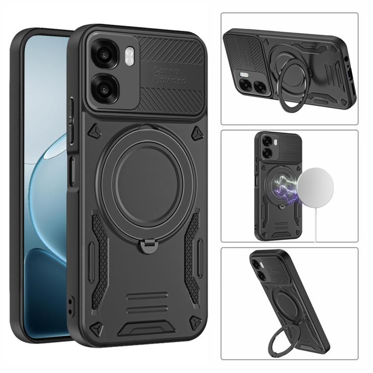 For OPPO A6x 4G Global / A6x 5G India MagSafe 2 in 1 TPU Phone Case with Rotating Holder