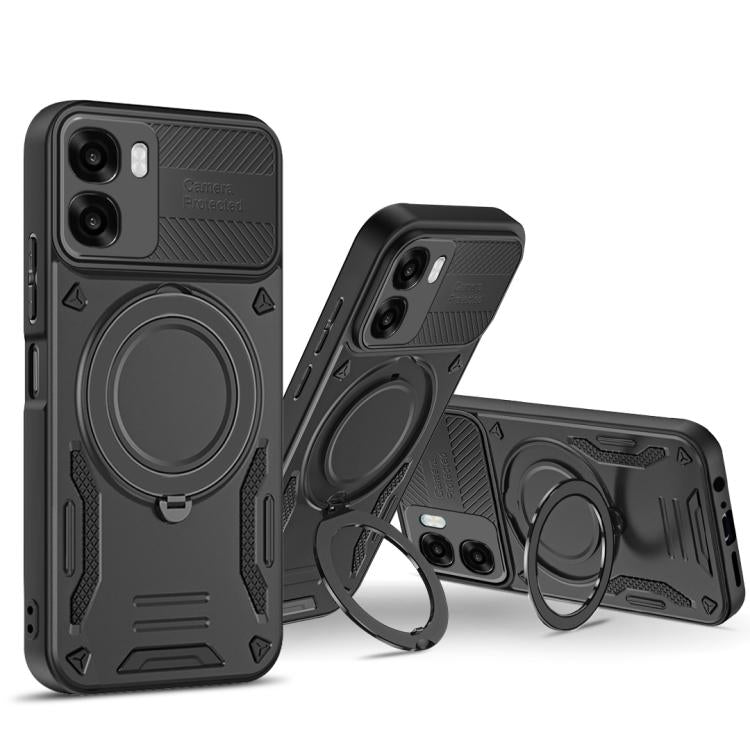 For OPPO A6x 4G Global / A6x 5G India MagSafe 2 in 1 TPU Phone Case with Rotating Holder