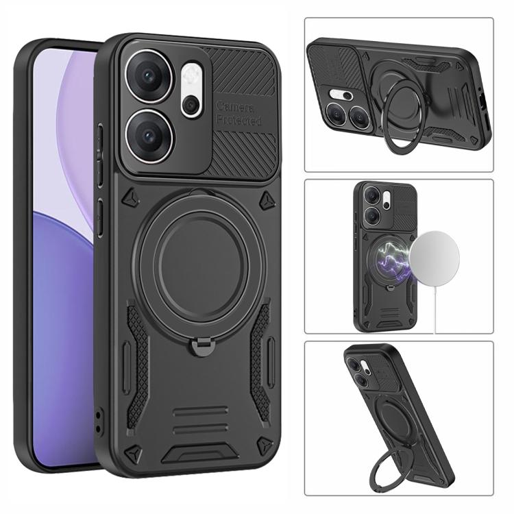 For OPPO Reno14 F MagSafe 2 in 1 TPU Phone Case with Rotating Holder
