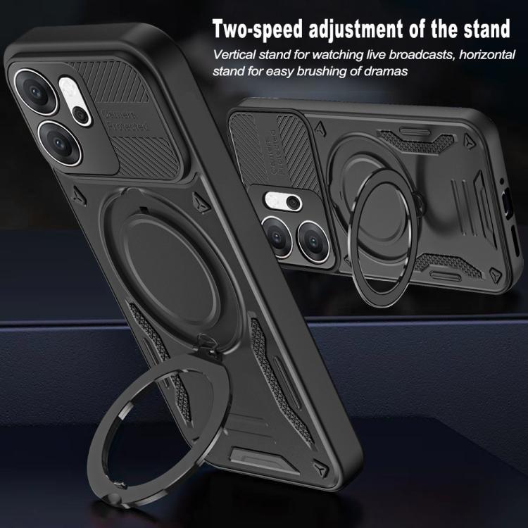 For OPPO Reno14 F MagSafe 2 in 1 TPU Phone Case with Rotating Holder