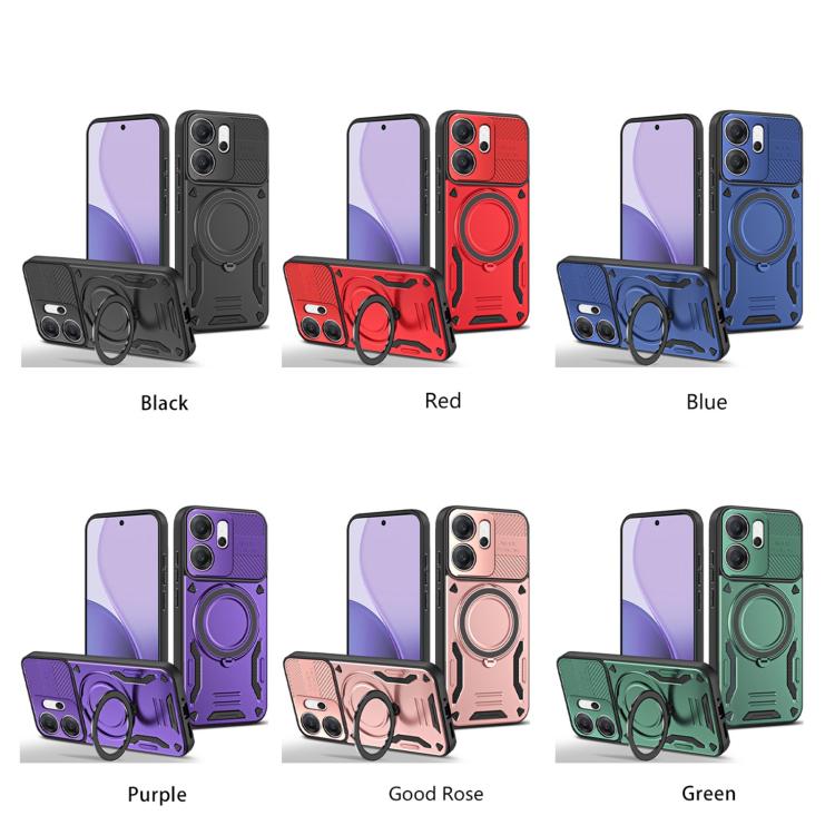 For OPPO Reno14 F MagSafe 2 in 1 TPU Phone Case with Rotating Holder