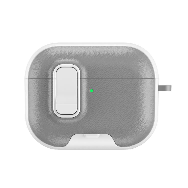 For AirPods Pro Litchi Texture Earphone Case with Holder & Security Lock