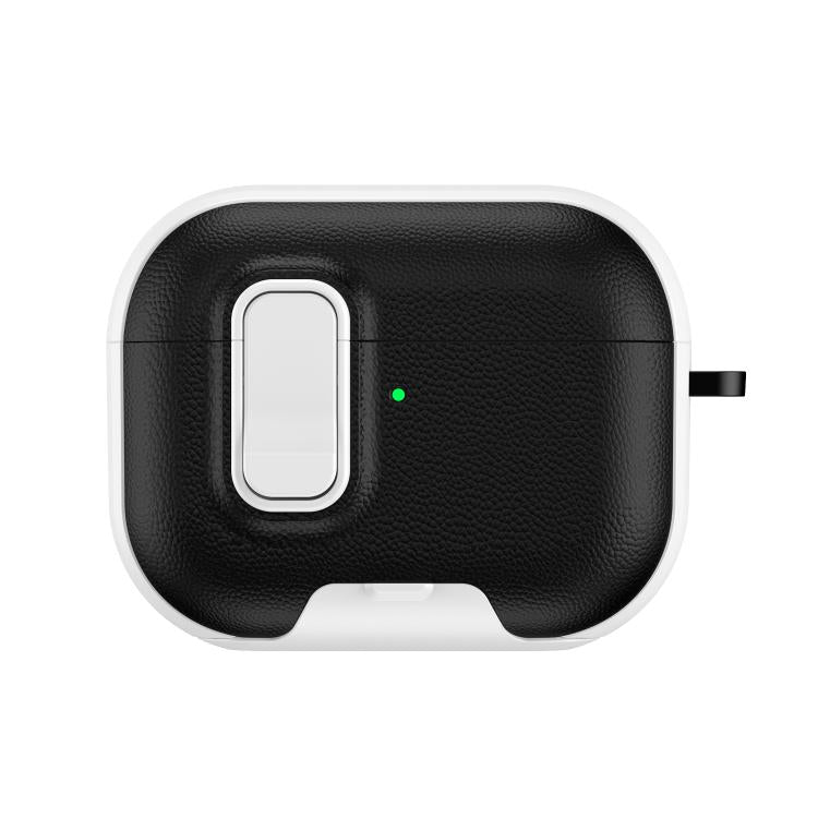 For AirPods Pro Litchi Texture Earphone Case with Holder & Security Lock