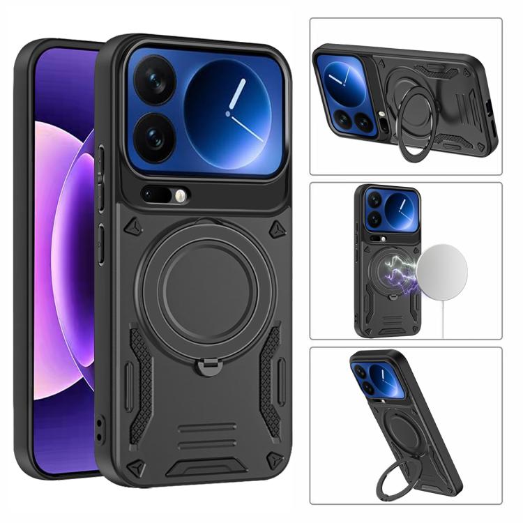 For Xiaomi 17 Pro Max MagSafe 2 in 1 TPU Phone Case with Rotating Holder