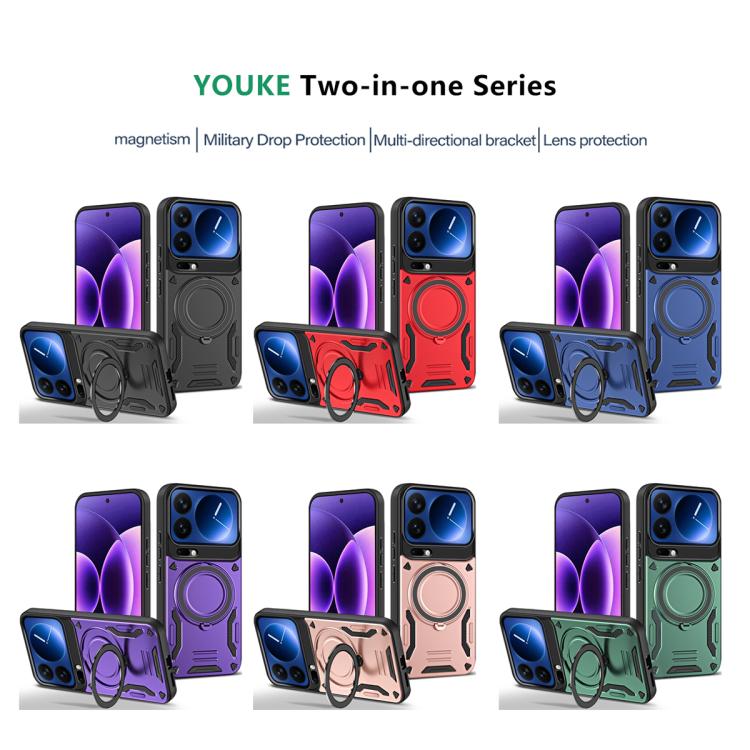 For Xiaomi 17 Pro Max MagSafe 2 in 1 TPU Phone Case with Rotating Holder