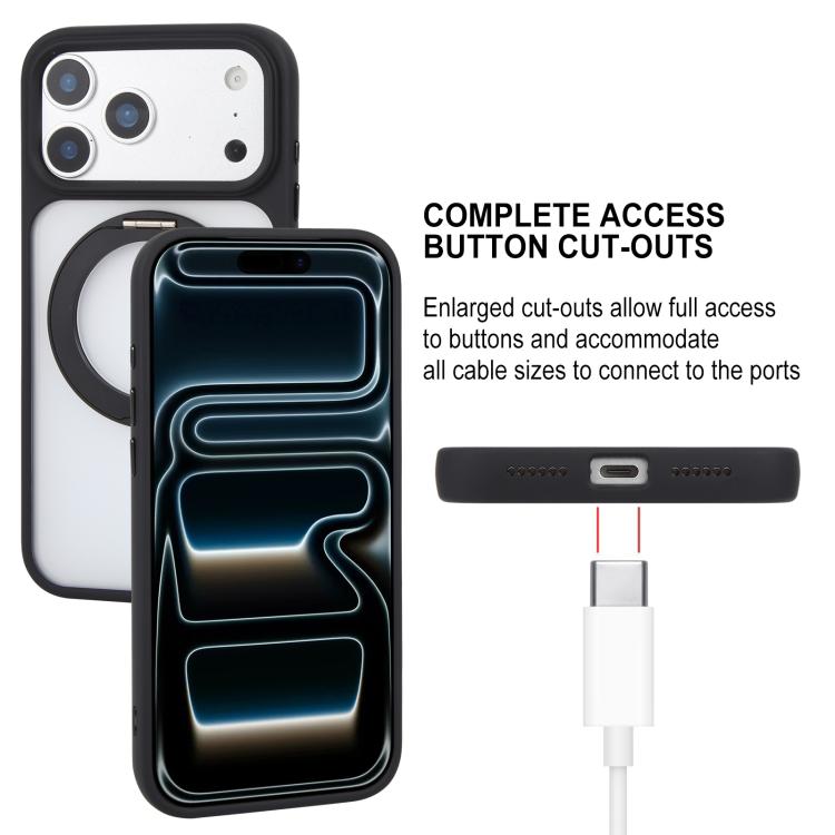 For iPhone 17 Pro Max GEBEI Jazz Series 360 Degree Rotation Holder Skin Feel Frosted MagSafe Phone Case