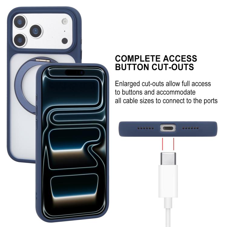 For iPhone 17 Pro Max GEBEI Jazz Series 360 Degree Rotation Holder Skin Feel Frosted MagSafe Phone Case