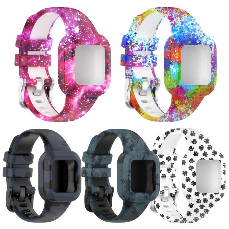 For GarminFit JR3 / Garmin Vivofit JR 3 5 Pack xDfind Steel Buckle Printed Silicone Watch Band