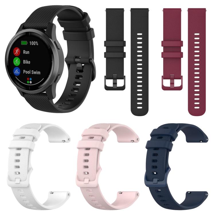 22mm 5 Pack xDfind Small Plaid Solid Color Silicone Watch Band