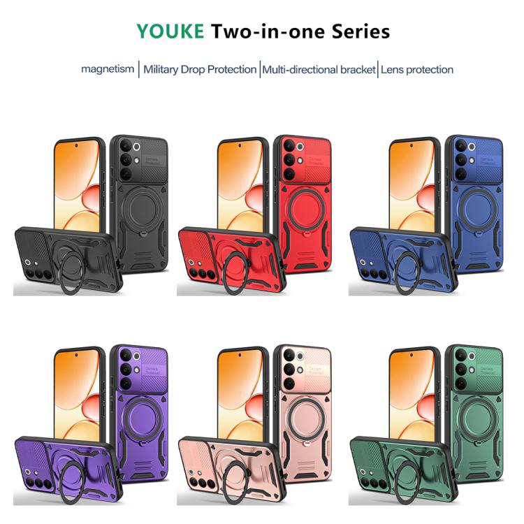 For Realme C85 Pro 4G MagSafe 2 in 1 TPU Phone Case with Rotating Holder