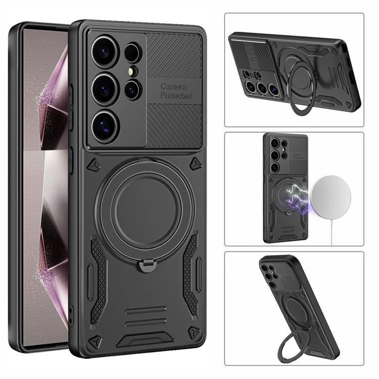 For Samsung Galaxy S24 Ultra 5G MagSafe 2 in 1 TPU Phone Case with Rotating Holder