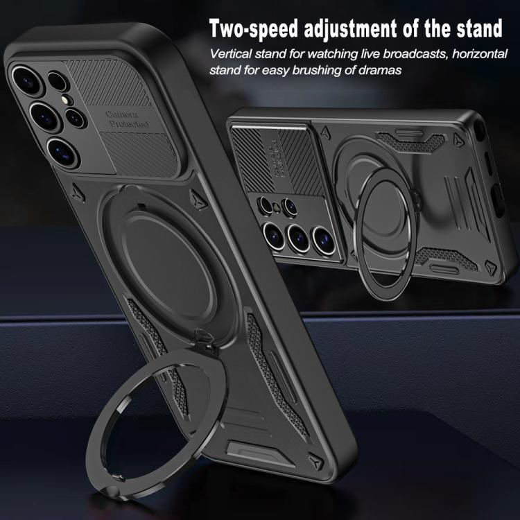 For Samsung Galaxy S24 Ultra 5G MagSafe 2 in 1 TPU Phone Case with Rotating Holder