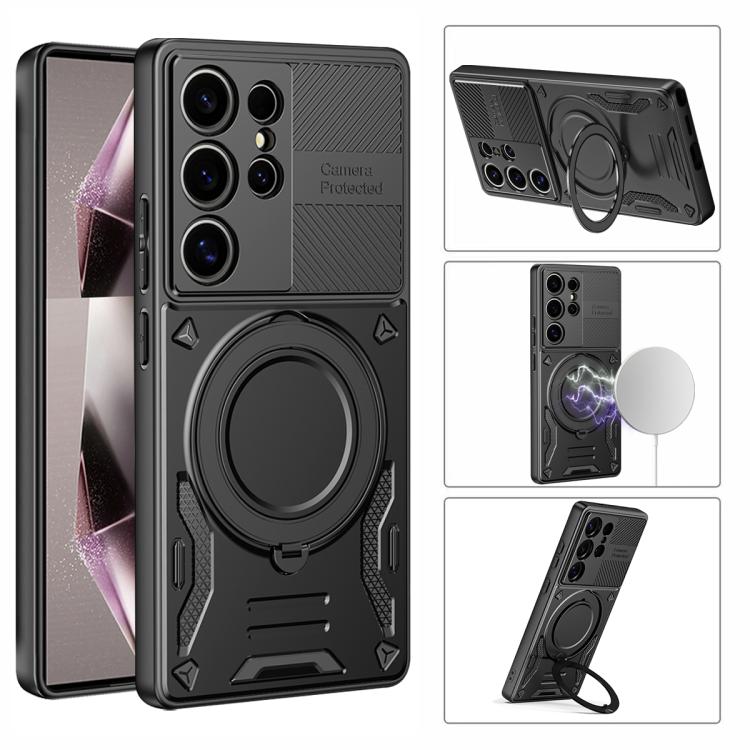 For Samsung Galaxy S26 Ultra 5G MagSafe 2 in 1 TPU Phone Case with Rotating Holder