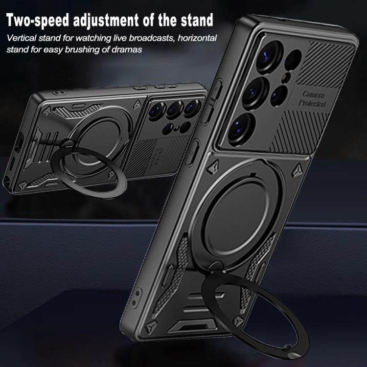 For Samsung Galaxy S26 Ultra 5G MagSafe 2 in 1 TPU Phone Case with Rotating Holder