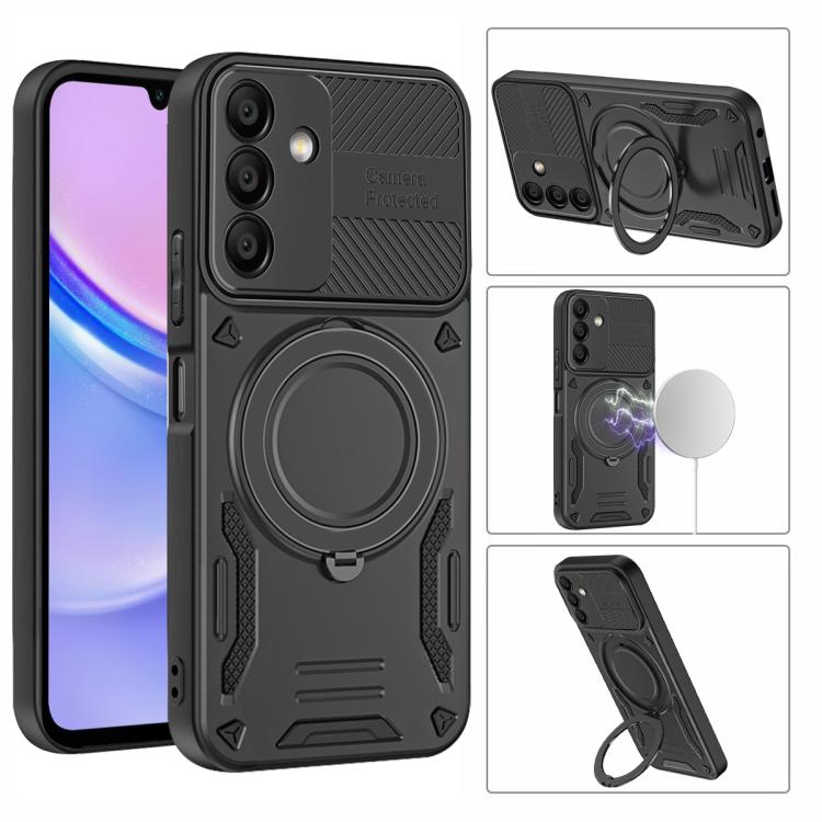 For Samsung Galaxy A15 5G / 4G MagSafe 2 in 1 TPU Phone Case with Rotating Holder