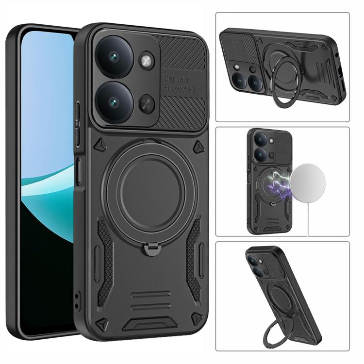 For Redmi 15C 5G / 4G EU 173mm MagSafe 2 in 1 TPU Phone Case with Rotating Holder