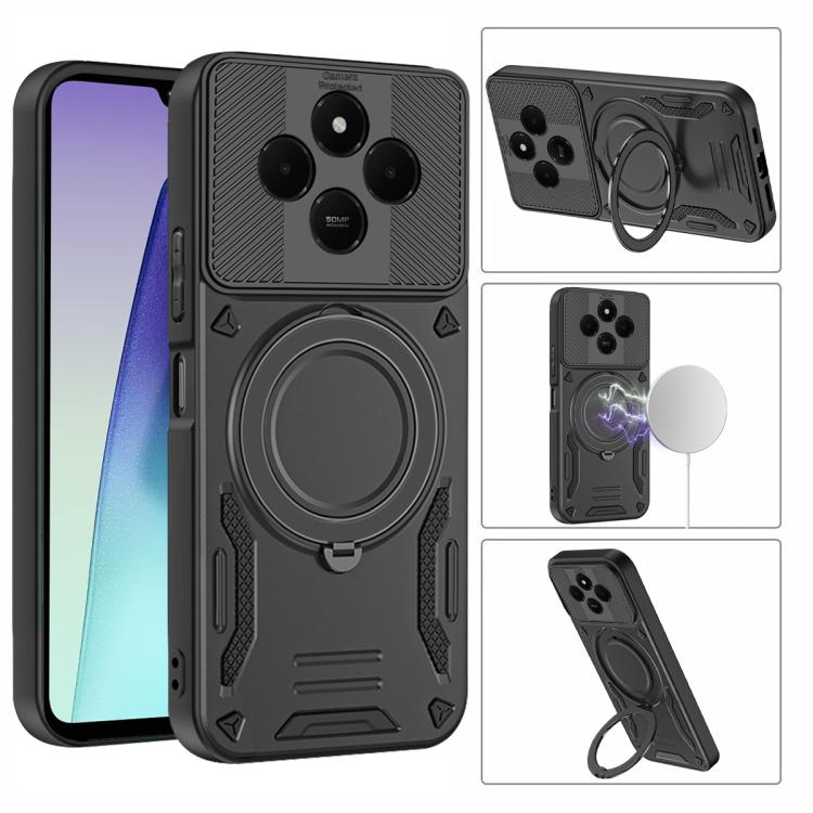 For Redmi 14C 5G / 4G MagSafe 2 in 1 TPU Phone Case with Rotating Holder