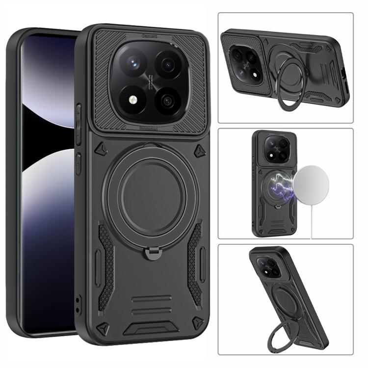 For Redmi Note 14 Pro+ 5G MagSafe 2 in 1 TPU Phone Case with Rotating Holder