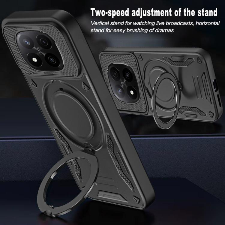 For Redmi Note 14 Pro+ 5G MagSafe 2 in 1 TPU Phone Case with Rotating Holder