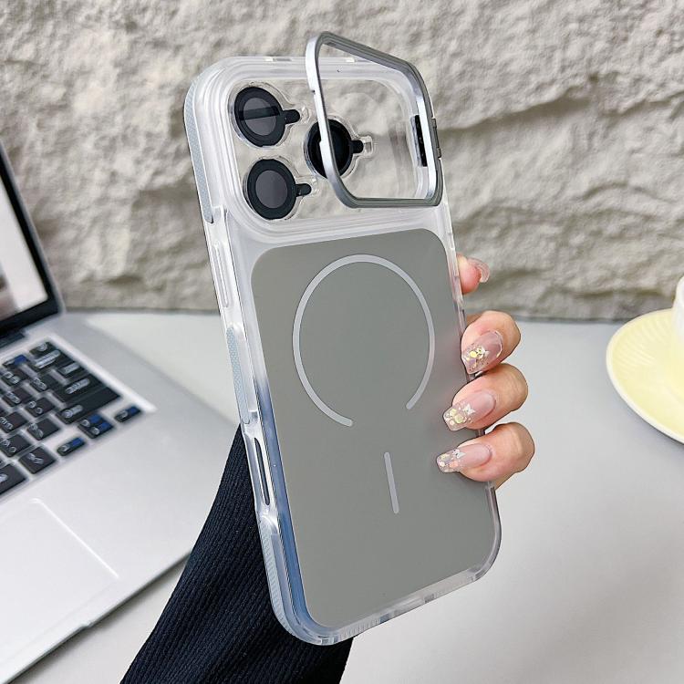 For iPhone 17 Pro Electroplated Lens Holder MagSafe PC Hybrid TPU Phone Case